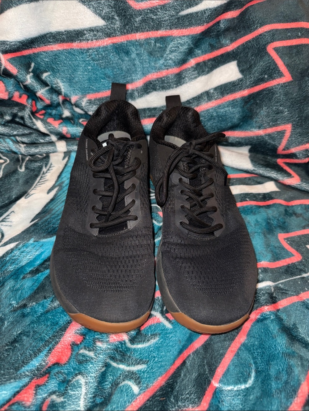 Men's Black Knit Sneakers with Gum Outsole